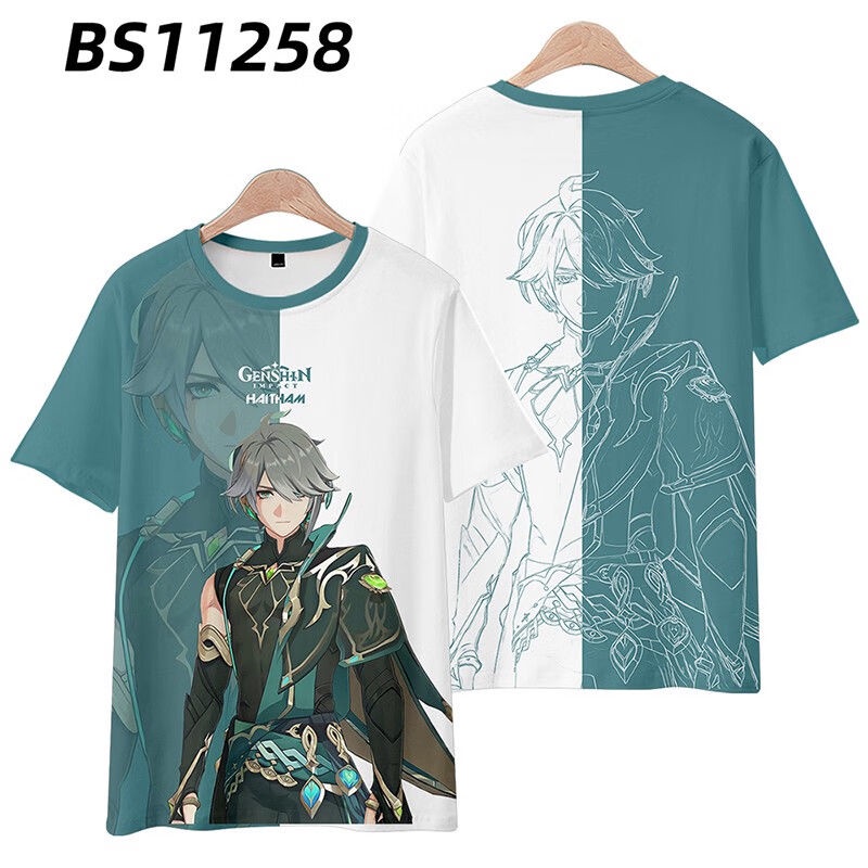 Áo Thun Tay Ngắn In Hình Nhân Vật Alhaitham 3D Plus Size Cho Nam Nữ