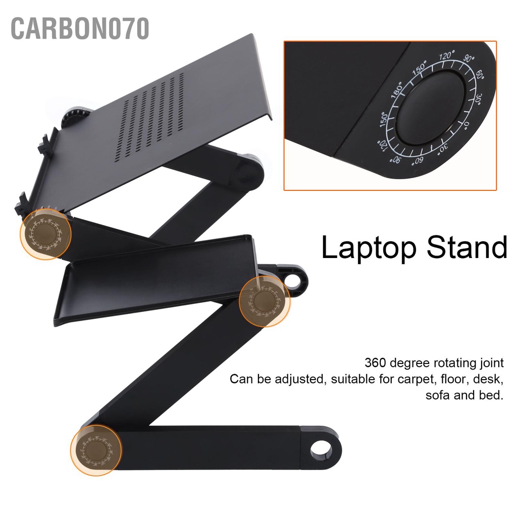 Carbon070 Bàn máy tính xách tay có bảng chuột Di động hợp kim nhôm Giá đỡ gấp thể điều chỉnh