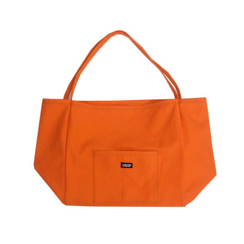Túi xách QFDI vải canvas màu trơn sức chứa lớn phong cách Hàn Quốc đơn giản dành cho nữ