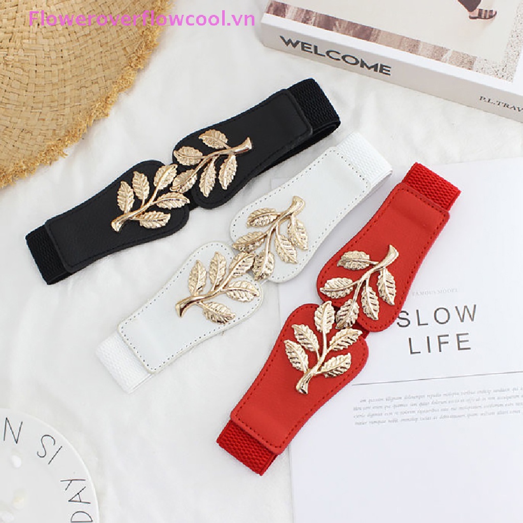 Thắt Lưng Da Khóa Kim Loại Hình Chiếc Lá Phong Cách Retro Thời Trang Cho Nữ