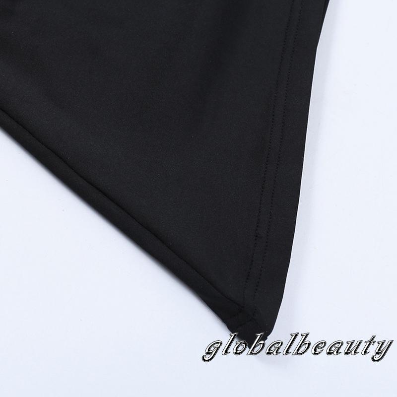 Đầm Ngắn Không Tay Kiểu Dây Rút Màu Đen Thời Trang Mùa Hè Cho Nữ