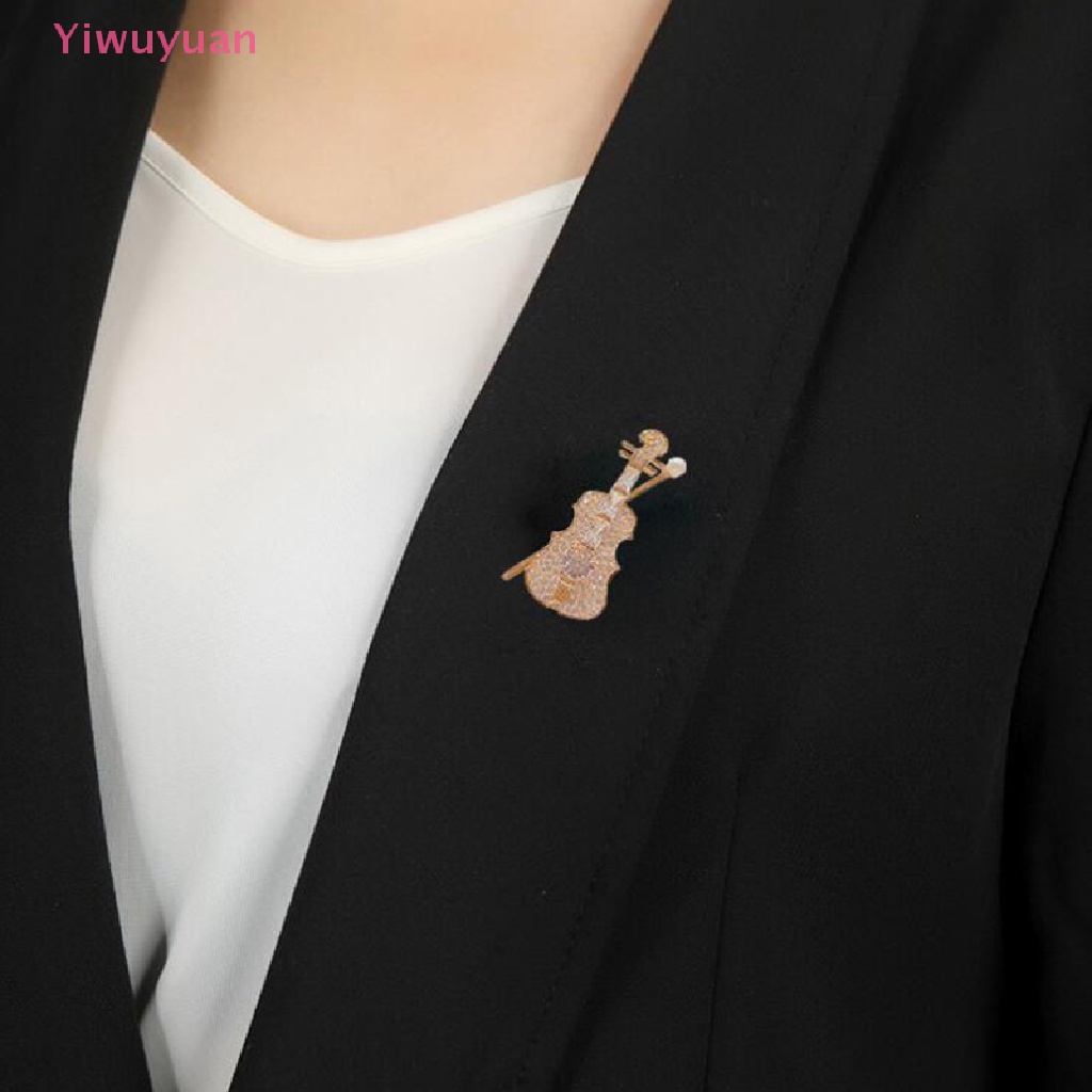 Ghim Cài Áo Hình Đàn Violin Đính Đá Nhân Tạo Thời Trang