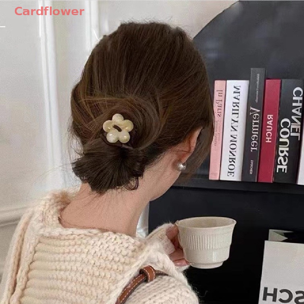 Dây Buộc Tóc Cao Su Co Giãn Đính Hoa Phong Cách Hàn Quốc Cho Nữ