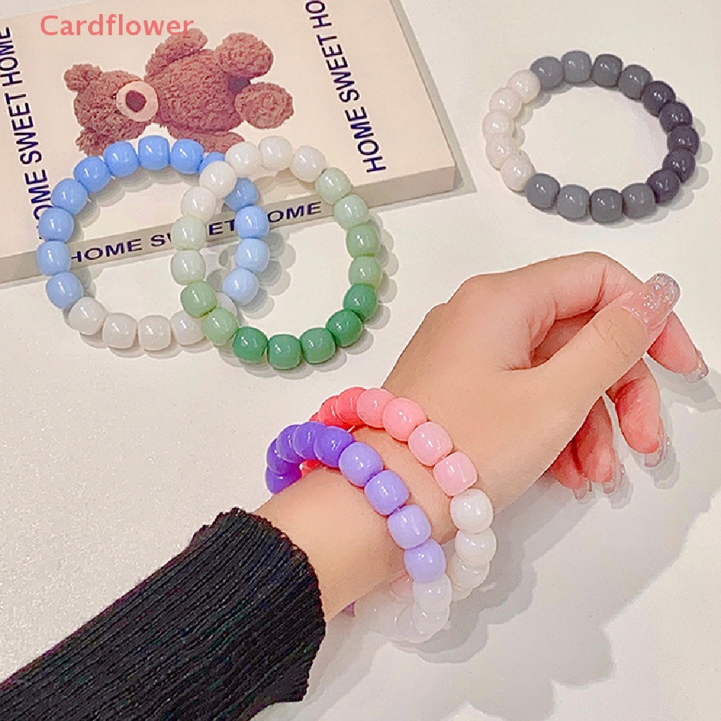 Vòng Tay Hạt Nhựa Acrylic Màu Gradient Dễ Thương Cho Nữ