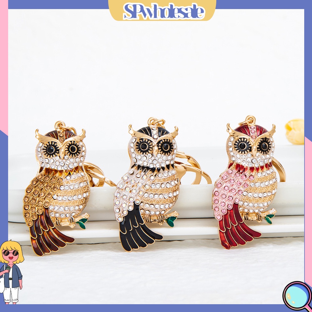 <SPwholesale> Móc Khóa Hình Cú Mèo Đính Đá Dễ Thương