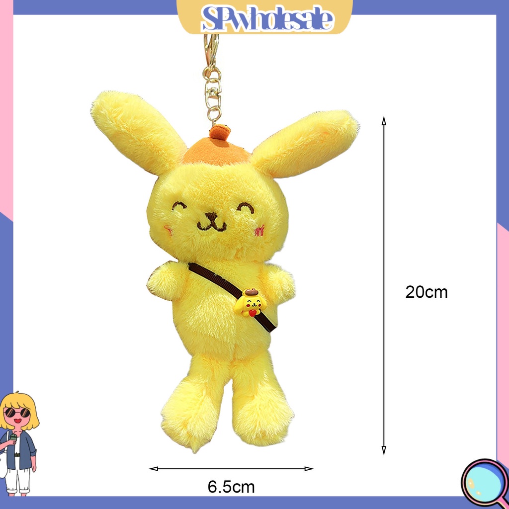 <SPwholesale> Móc Chìa Khóa Có Túi Đeo Chéo Hình Động Vật Hoạt Hình Tai Dài Thêu Trang Trí Ba Lô Quà Tặng Trang Trí Xe Hơi