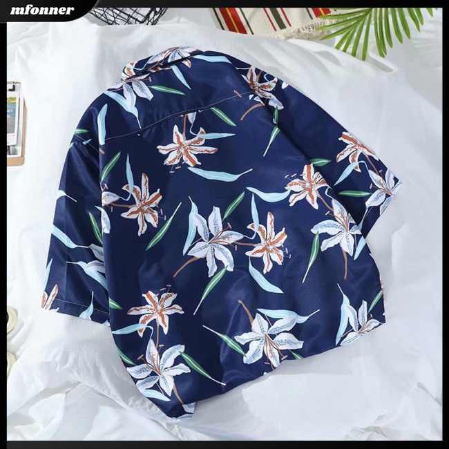 Áo Sơ Mi Nam Tay Ngắn Dáng Rộng Phong Cách Bãi Biển Hawaii Thời Trang Mùa Hè