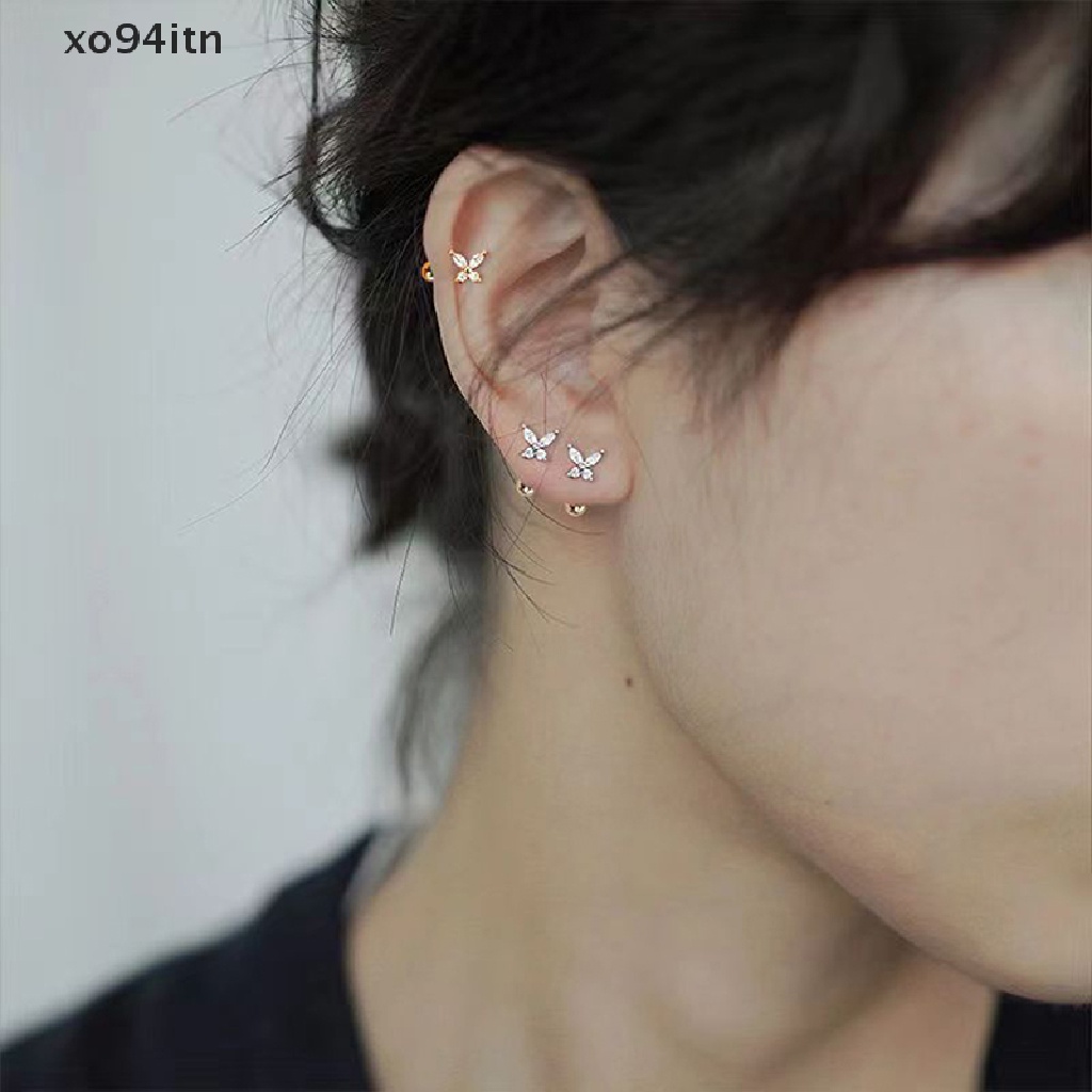 1 Đôi Khuyên Tai Hình Bướm Đính Đá Thời Trang