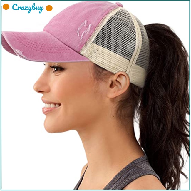 Cr Mũ Lưỡi Trai Phối Lưới Có Thể Điều Chỉnh Thời Trang Cho Nữ