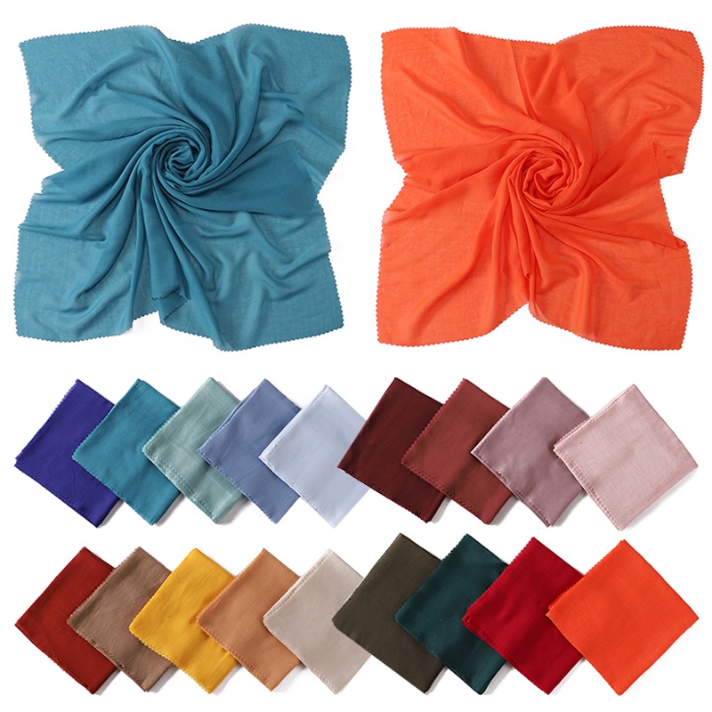 Khăn Choàng Vuông Bằng Cotton Linen Màu Trơn Khối Lượng Nhẹ Thời Trang Cho Nữ 115 * 115cm
