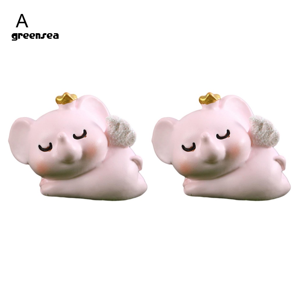 Set 2 Tượng Voi Mini Trang Trí Tiểu Cảnh