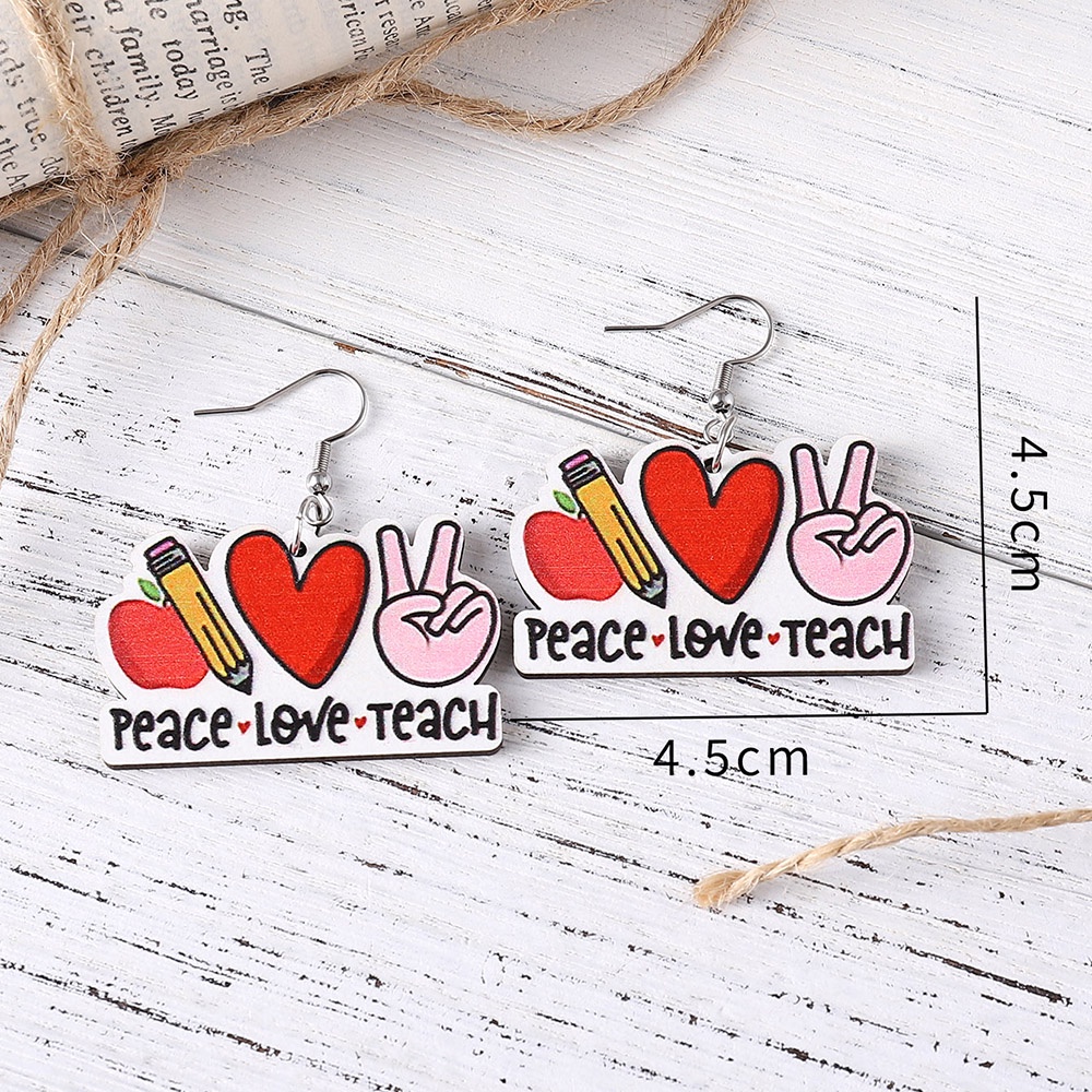 Bông Tai Bằng Gỗ Hình Quyển Sách Hoạt Hình Dễ Thương