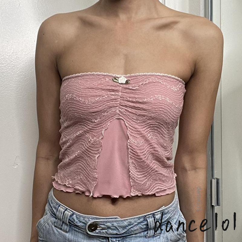 Áo Ống Cổ Thuyền Phối Ren Hoa 1O1 Dành Cho Nữ