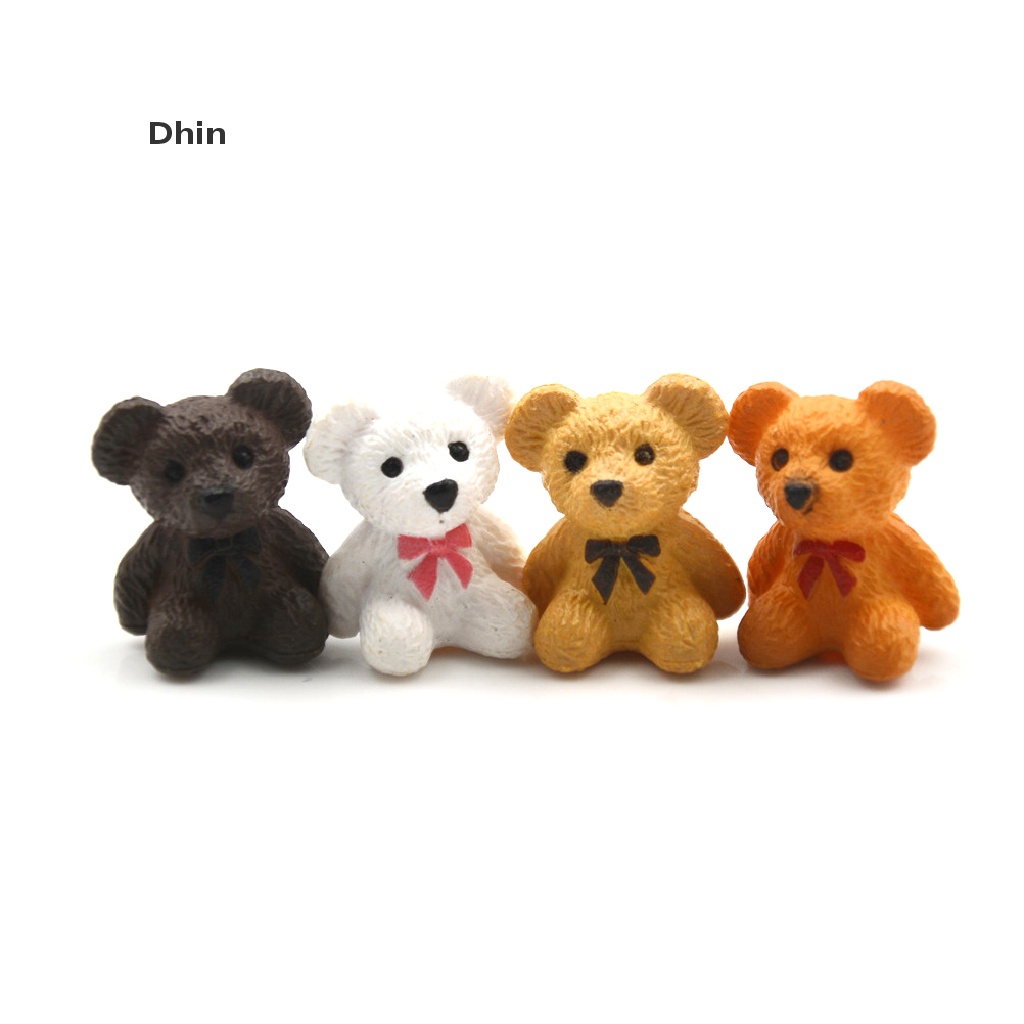 Set 4 Tượng Gấu Mini Trang Trí Tiểu Cảnh