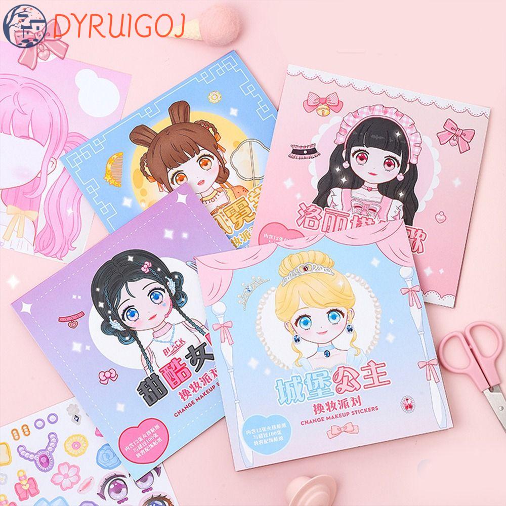 Dyruidoj Set 15 Tờ Nhãn Dán Hình Công Chúa Trang Trí Sổ Tay