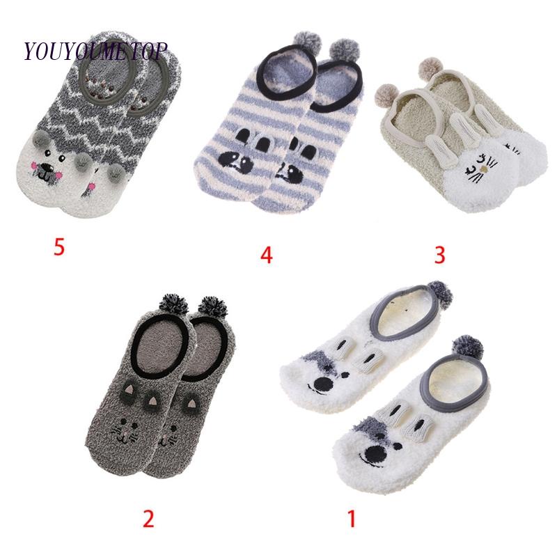 Youyo Vớ Lông Xù Mềm Mại Giữ Ấm Mùa Đông Hình Động Vật Hoạt Hình Cho Nữ