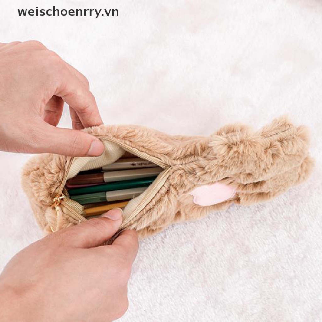 1 Túi Đựng Bút Hình Móng Vuốt Mèo Bằng Lông Nhung Kích Thước Lớn