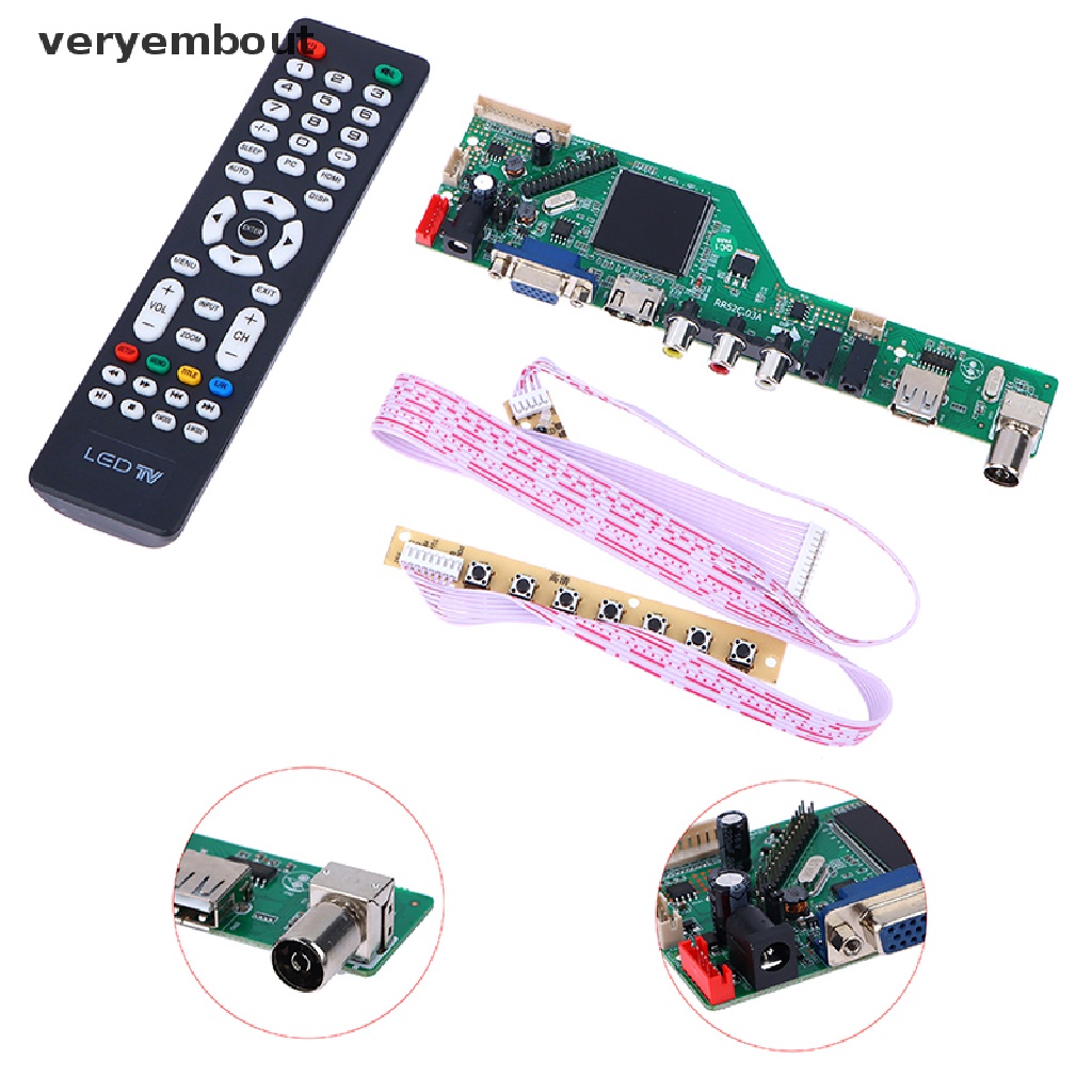 1 Bộ Bo Mạch Chủ LCD RR52C.03A Hỗ Trợ DVB-T DVB-T2 Kèm Remote Điều Khiển