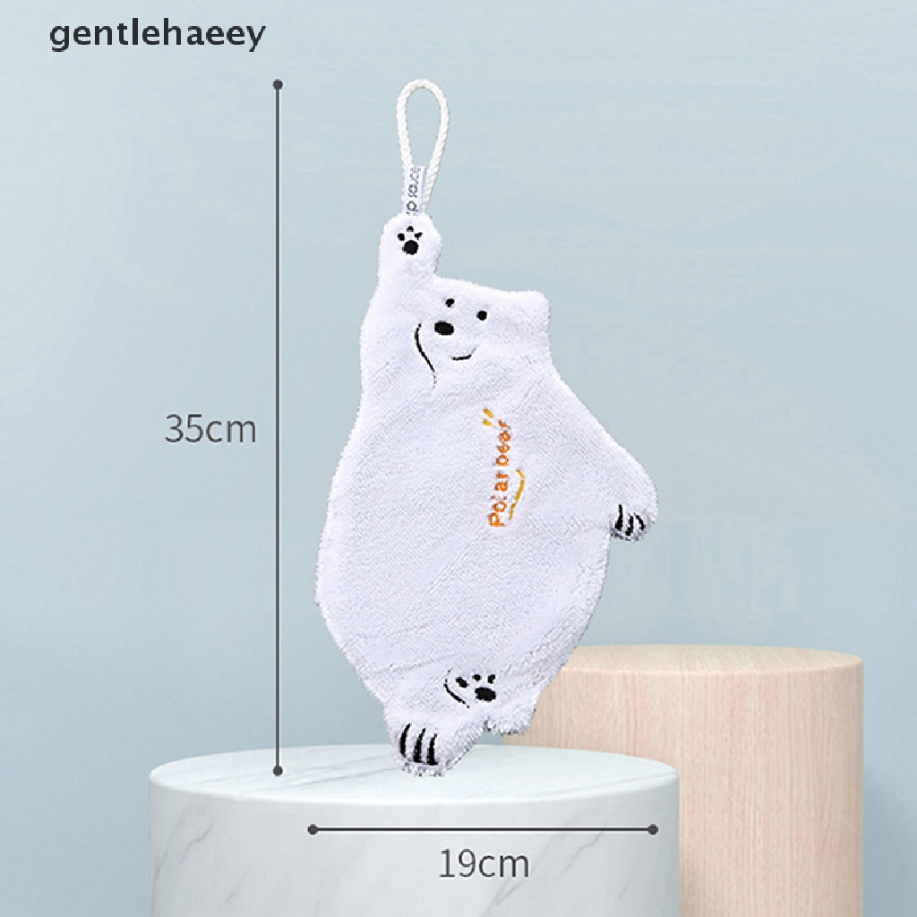 Gent Khăn Lau Tay Vải Nhung San Hô Mềm Mại Thấm Hút Tốt Hình Gấu Đáng Yêu Treo Nhà Tắm / Lau Chén Dĩa
