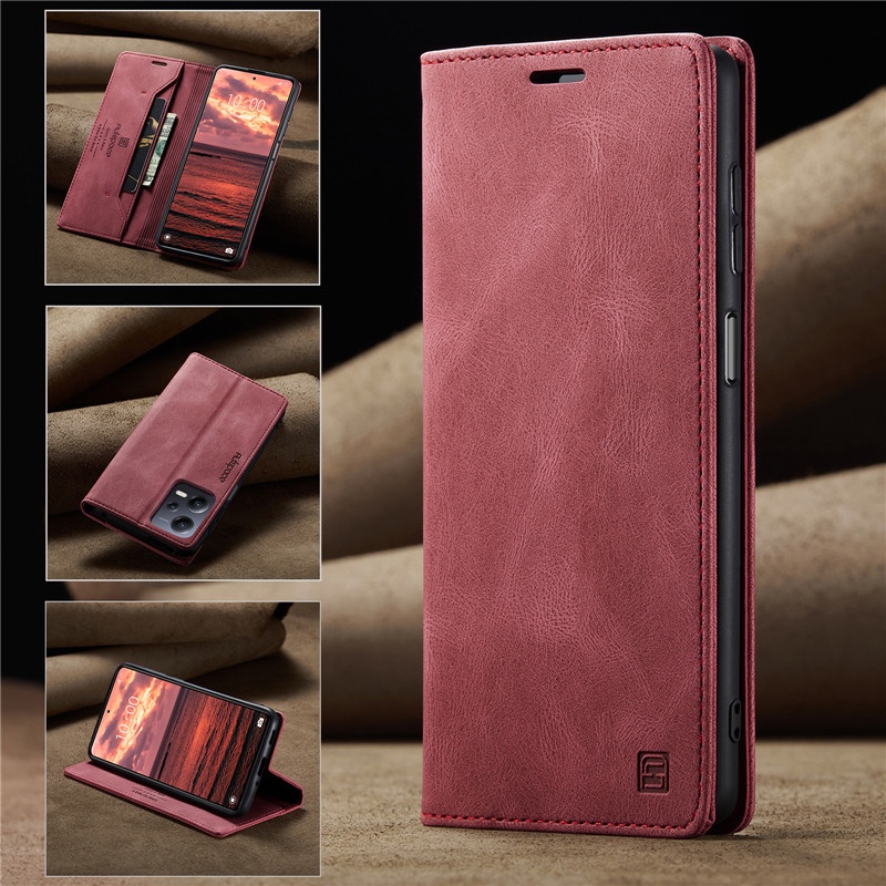 Ốp Điện Thoại Da Kiểu Ví Lật Có Đế Cho Redmi Note 12 11 10 9 8 Pro 11s 10s 9s Xiaomi 13 Pro Lite