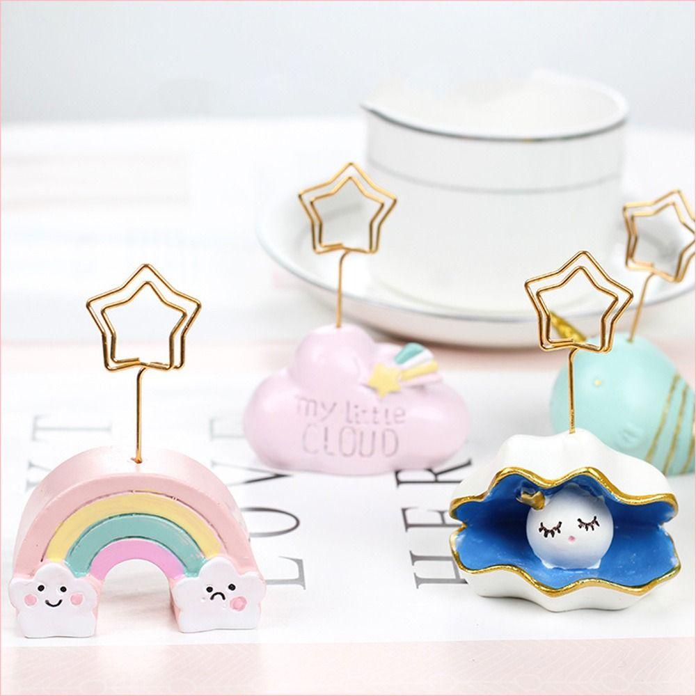 YANN1 Kẹp Gắn Ảnh Để Bàn Hình Cá Voi / Vỏ Sò / Đám Mây /