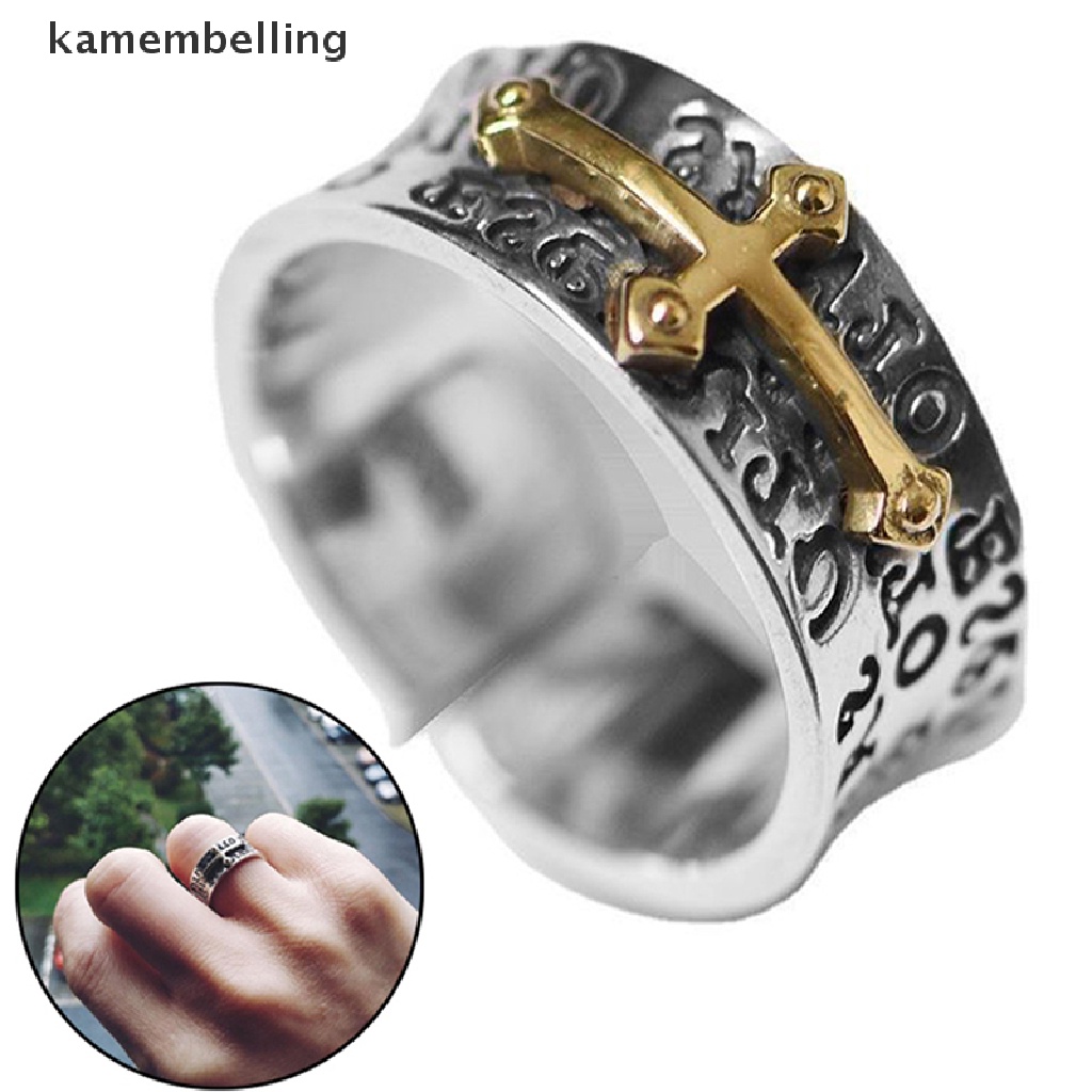 Nhẫn Thời Trang Hình Thánh Giá Phong Cách Retro Cho Nam
