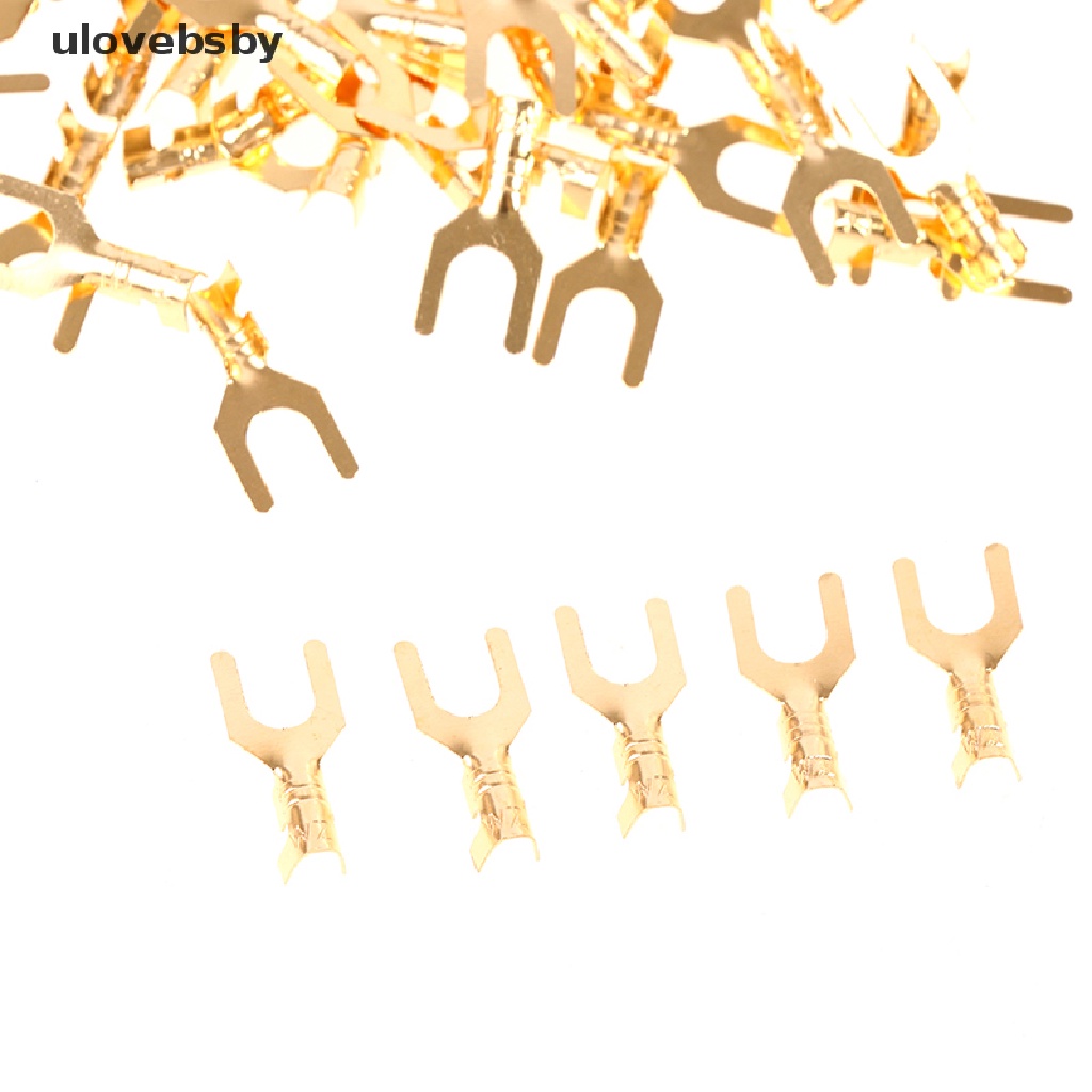 Set 100 Đầu Nối Dây Điện Mạ Vàng / Bạc Dành Cho Loa Xe Hơi