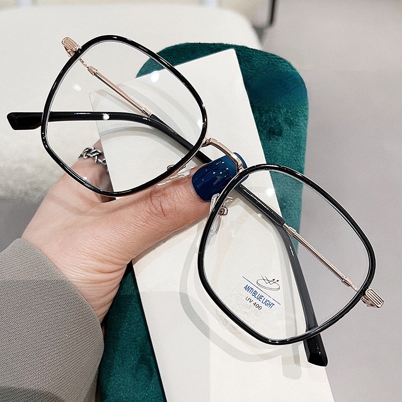 Mắt Kính Gọng Tròn Chống Bức Xạ Bằng Kim Loại Phong Cách Hàn Quốc Cổ Điển Dành Cho Nam Nữ