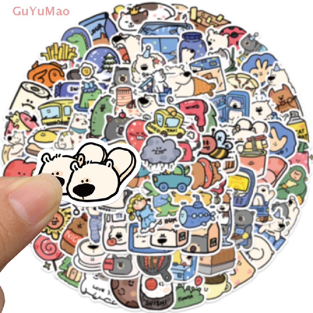 Bộ 100 Miếng Dán Hoạt Hình Anime Đáng Yêu Trang Trí Laptop Vali