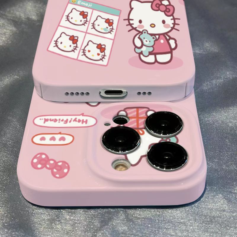 Ốp Điện Thoại Cứng Họa Tiết Hoạt Hình Mèo Kitty Dễ Thương Cho iPhone1311 14pro / max8p xsmax Apple 12 X7N7