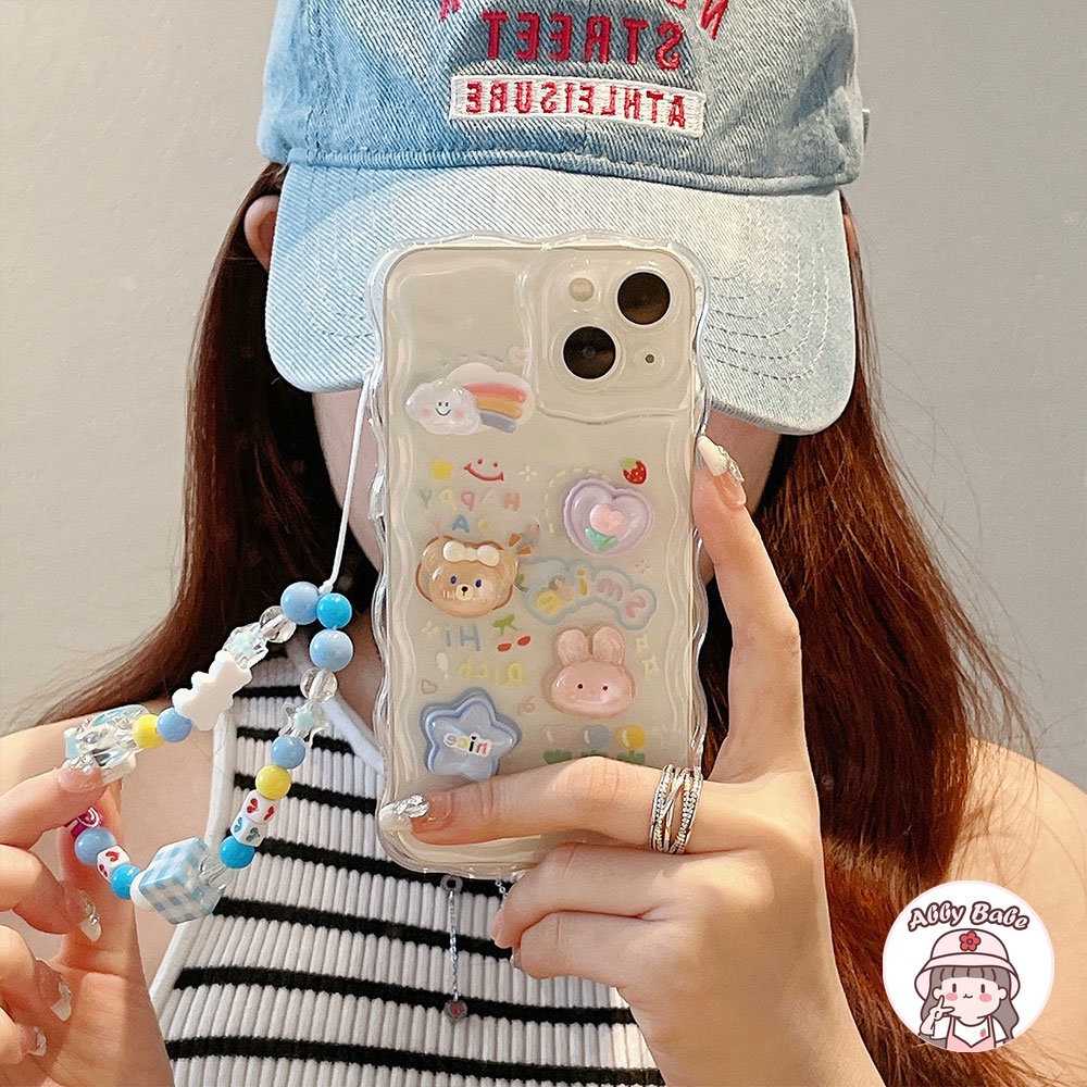 Ốp Điện Thoại TPU Mềm Trong Suốt Chống Mồ Hôi In Hình Gấu Thỏ Lấp Lánh Cho IPhone 14 Pro Max 13 12 11 Pro Max X XS Max