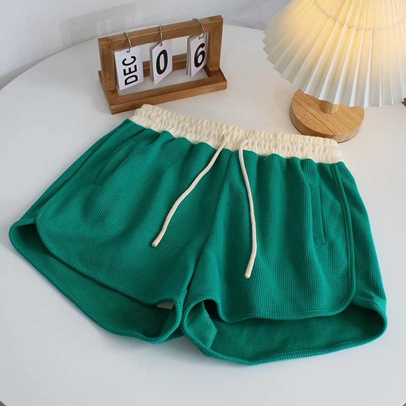 IELGY   Quần Short Thể Thao Dáng Rộng Màu Sắc Tương Phản Cỡ Lớn Thời Trang Cho Nữ