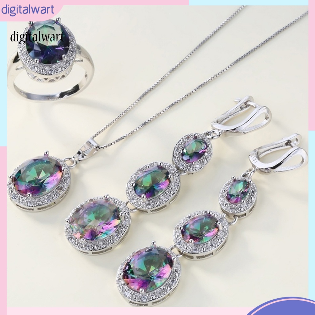 Kỹ Thuật Số| Set 3 Vòng cổ Thời Trang Đính Đá Topaz Nhân Tạo Nhiều Màu