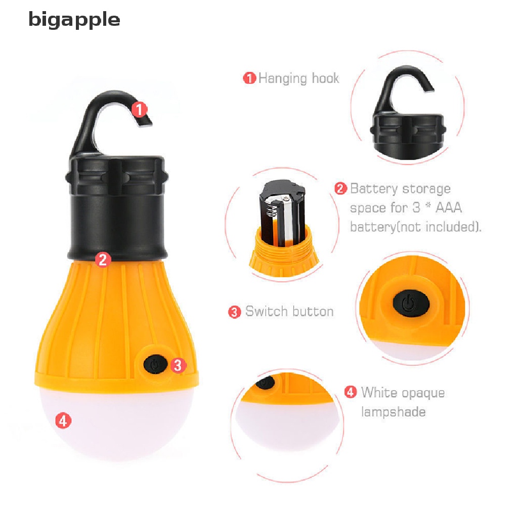 Đèn Led 3 Bóng Chống Nước Dùng Cho Các Hoạt Động Cắm Trại Ngoài Trời Tiện Dụng