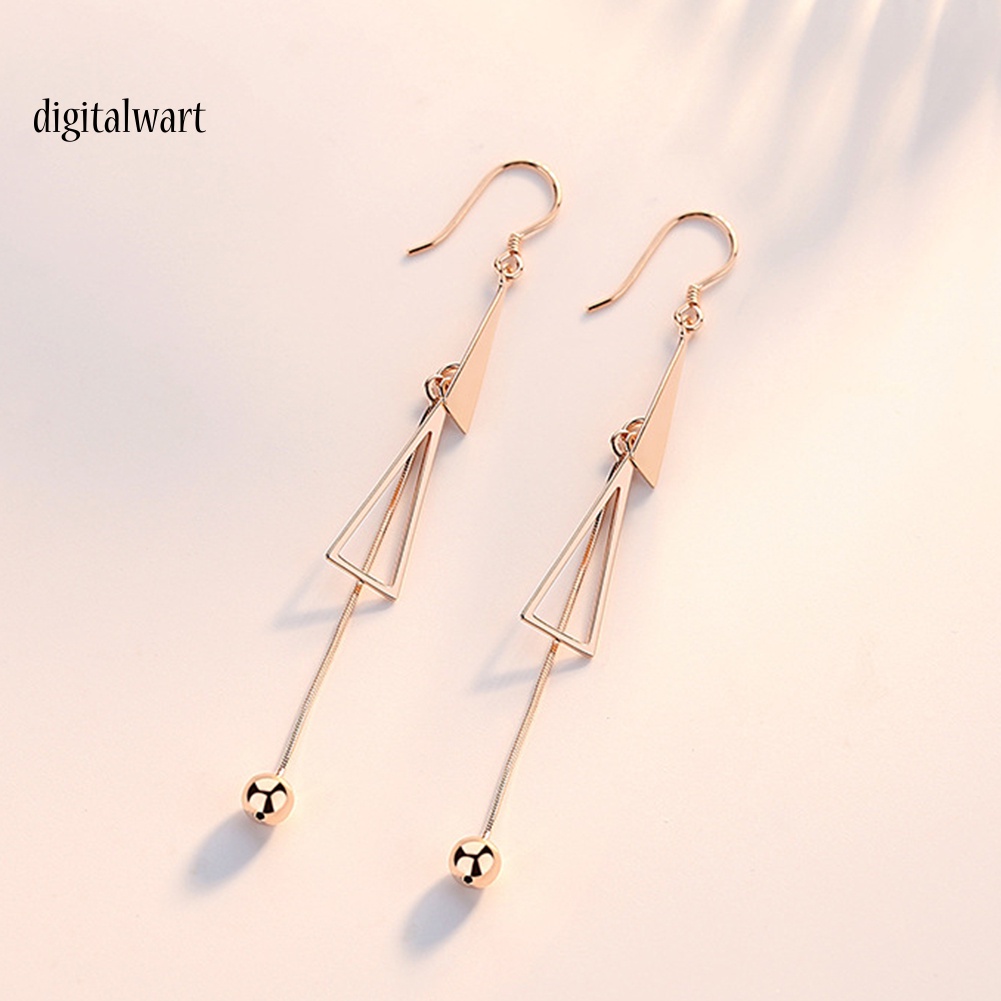 Kỹ Thuật Số| Đôi Bông Tai Dáng Rơi Họa Tiết Hình Tam Giác Thời Trang Cho Nữ