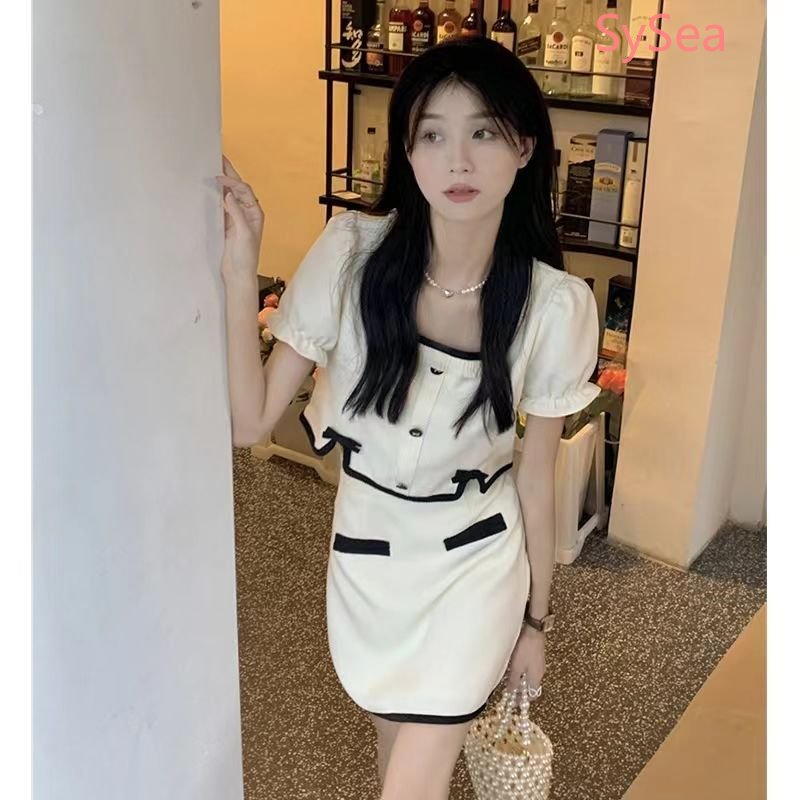 Bộ Áo Sơ Mi + Chân Váy Thời Trang Thanh Lịch Xinh Xắn Cho Nữ Kiểu Hàn Quốc