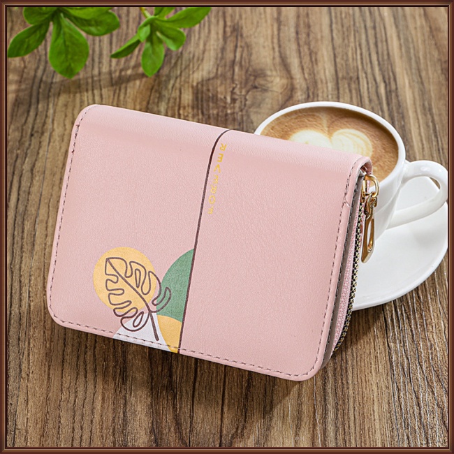 Ví Da Pu Đa Năng Họa Tiết Hoa Xinh Xắn Cho Nữ