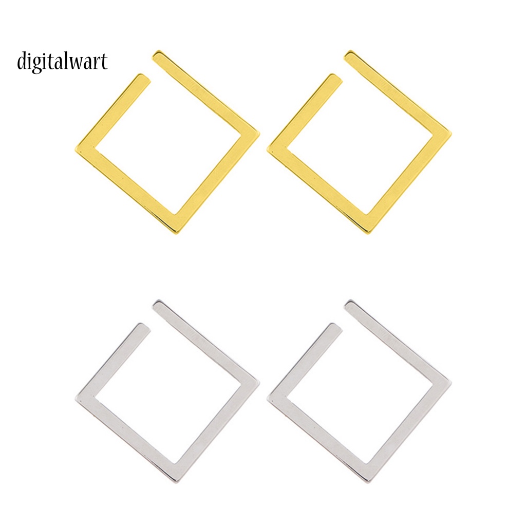 Kỹ Thuật Số| 1 Đôi Bông Tai Xỏ Lỗ Hình Vuông Cỡ Lớn Thiết Kế Tối Giản Thời Trang Cho Nữ