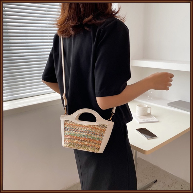 Túi Đeo Chéo Dệt Tay Phong Cách Bohemian Ngọt Ngào Cho Nữ