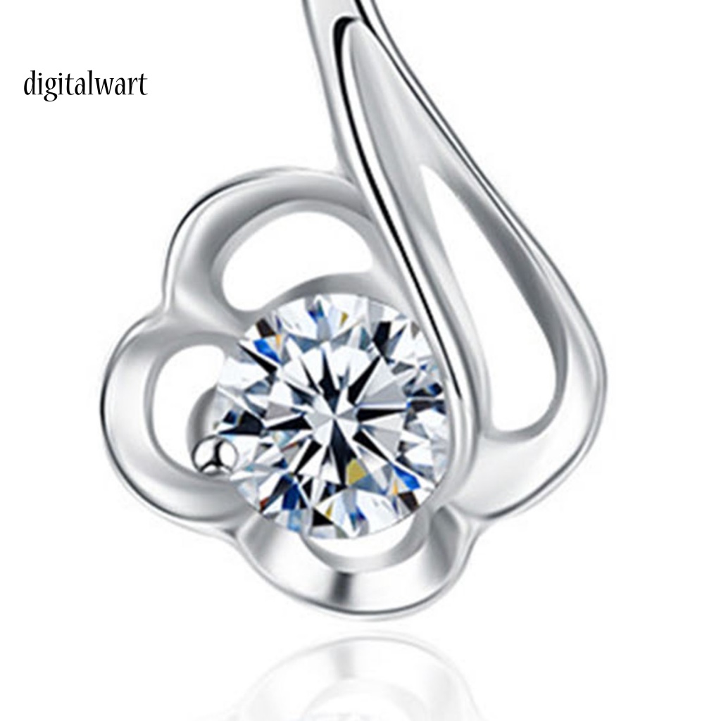 Kỹ Thuật Số| Vòng cổ Mạ Bạc 925 Mặt Hình Hoa Đính Đá Zircon Dễ Thương Cho Nữ