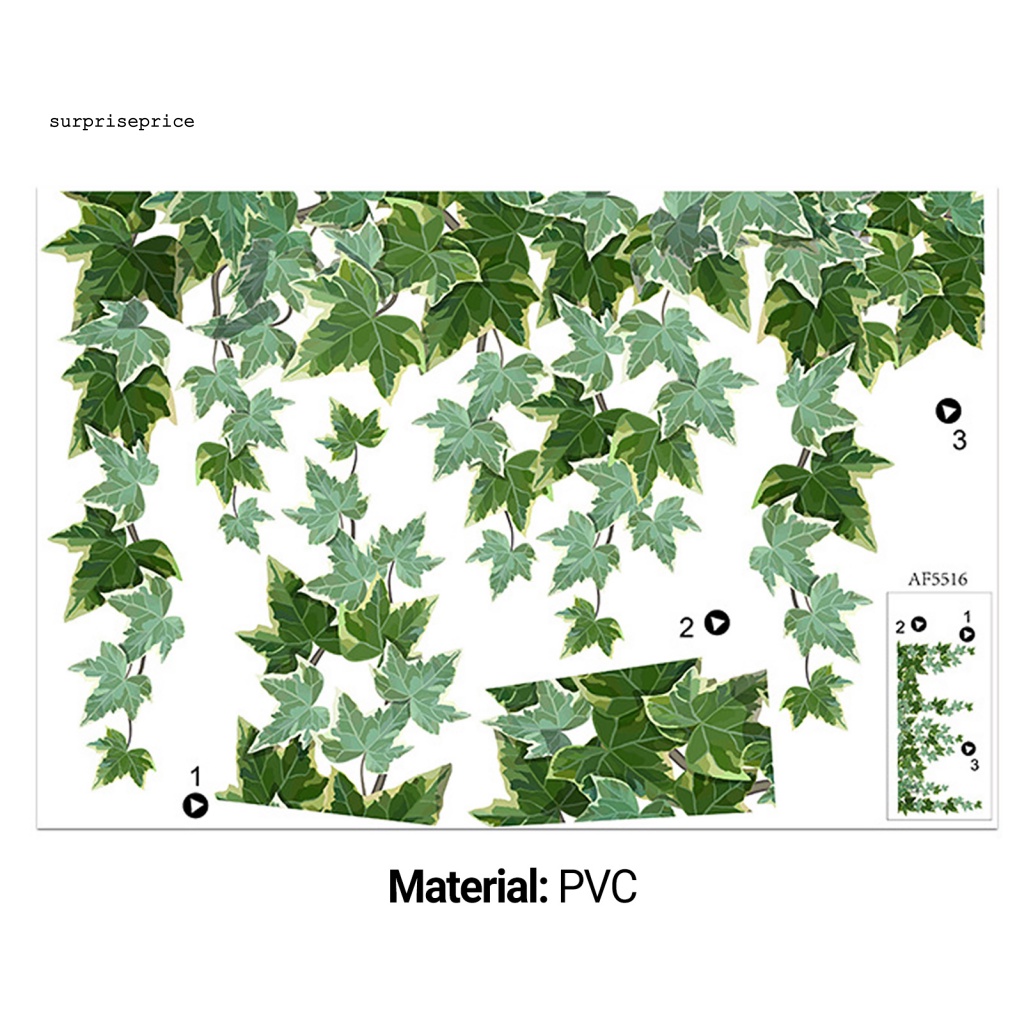 Sticker Dán Tường Bằng PVC Họa Tiết Lá Salix Dễ Thương Bắt Mắt