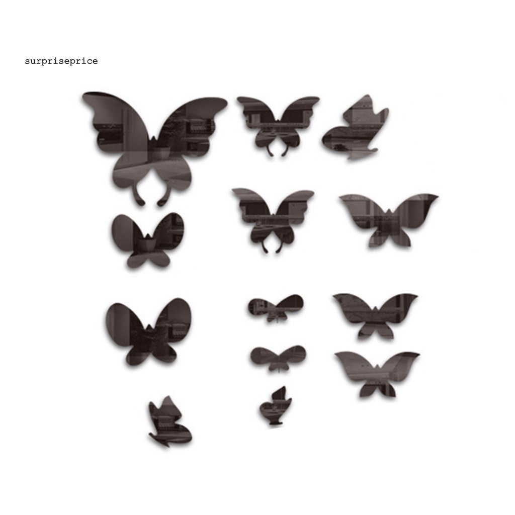 Bộ 13 Miếng Dán Tường Tráng Gương Trang Trí Phòng Khách Chịu Nhiệt Độ Cao