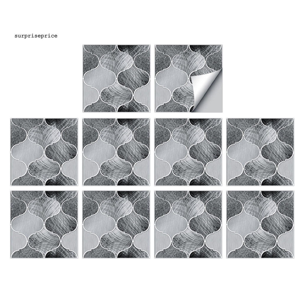 Set 10 Sticker Dán Tường Tự Dính Chống Thấm Nước Họa Tiết Vân Đá Cẩm Thạch Cổ Điển Trang Trí Nhà Cửa