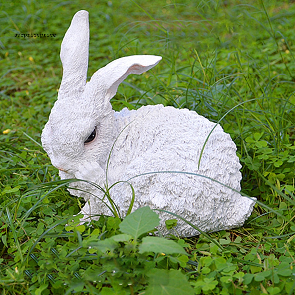 Đồ trang trí Thỏ Mini Bằng Nhựa Resin Chống Phai Màu Trang Trí Sân Vườn