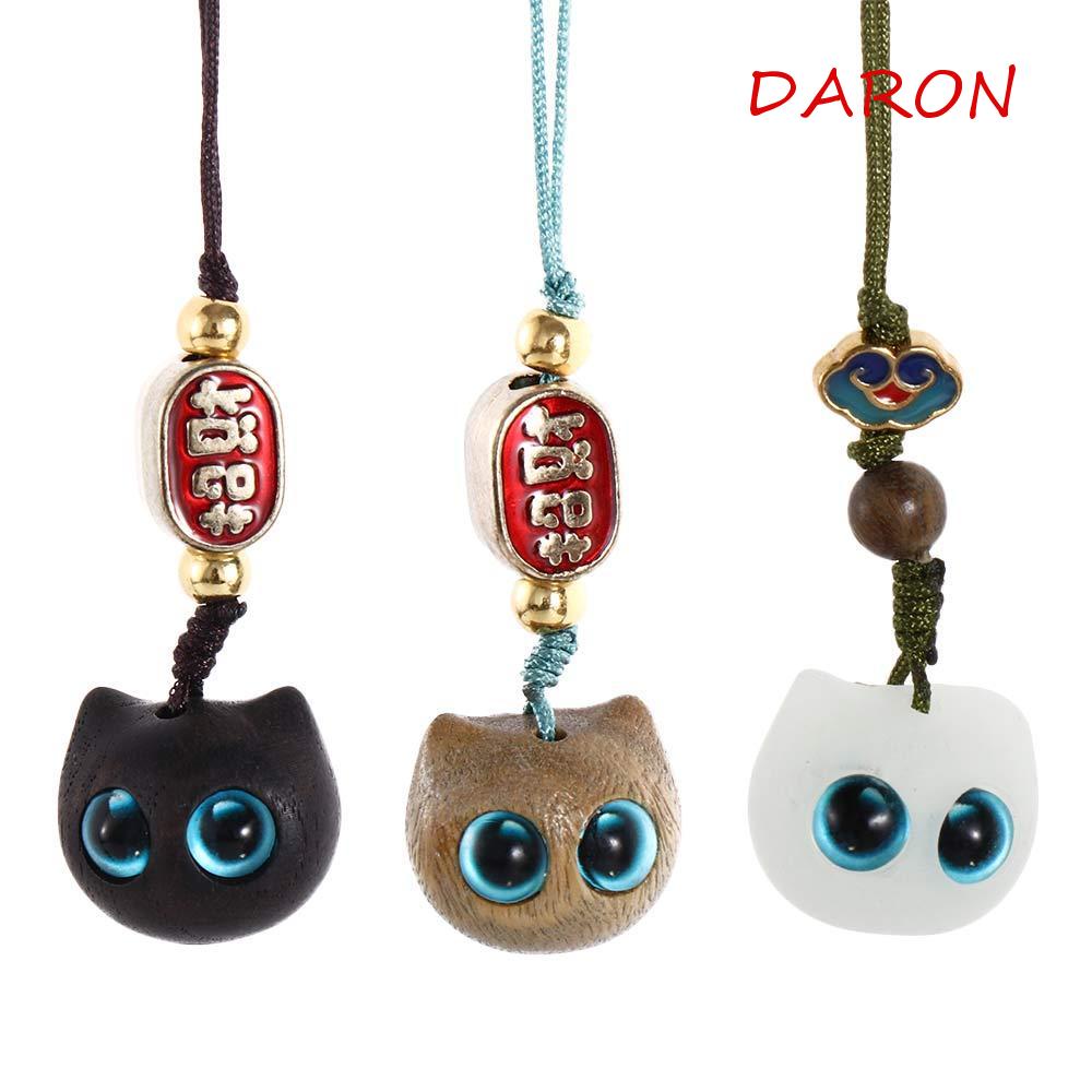 Móc Điện Thoại Bằng Gỗ Mun Hình Mèo Dễ Thương