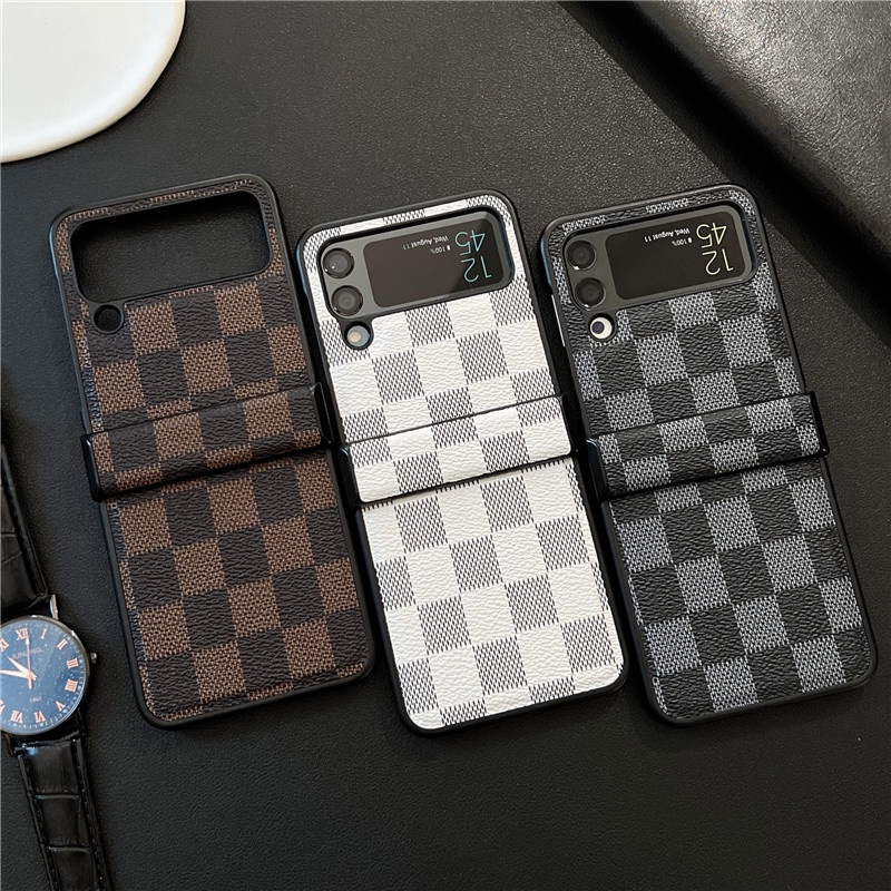 Bao Da Điện Thoại pu Siêu Mỏng Bảo Vệ Toàn Diện Cho samsung galaxy z flip 4 z flip 3 chessboard z flip 4 3 Ốp