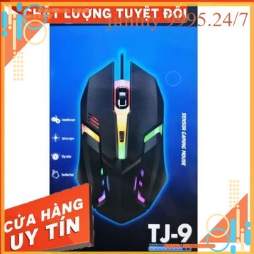 Chuột gaming TJ-9 có dây chơi game, gaming có đèn led dòng cao cấp siêu nhạy thế hệ mới BẢO HÀNH 6 THÁNG