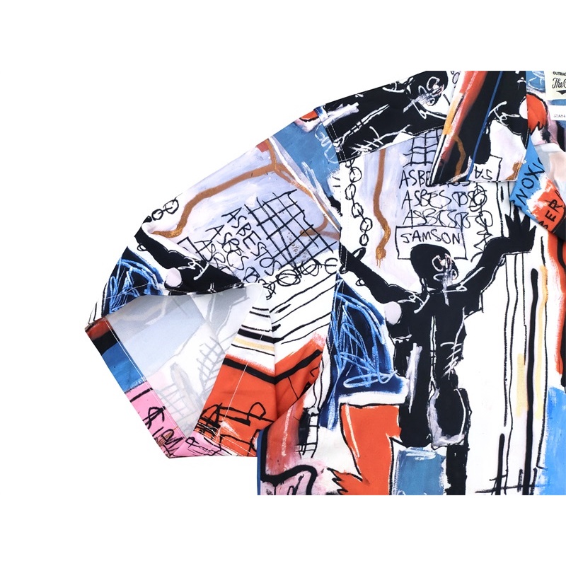 Wa-cko &amp; MA-RIA &amp; - Áo Sơ Mi Unisex Thời Trang Cổ Điển Hawaiian Basquiat Graffiti Jdfhrfshsd