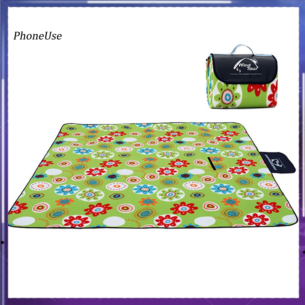 Thảm Lót Lều Cắm Trại / Biển / Picnic Bằng Da PU Chống Thấm Nước Họa Tiết Kẻ