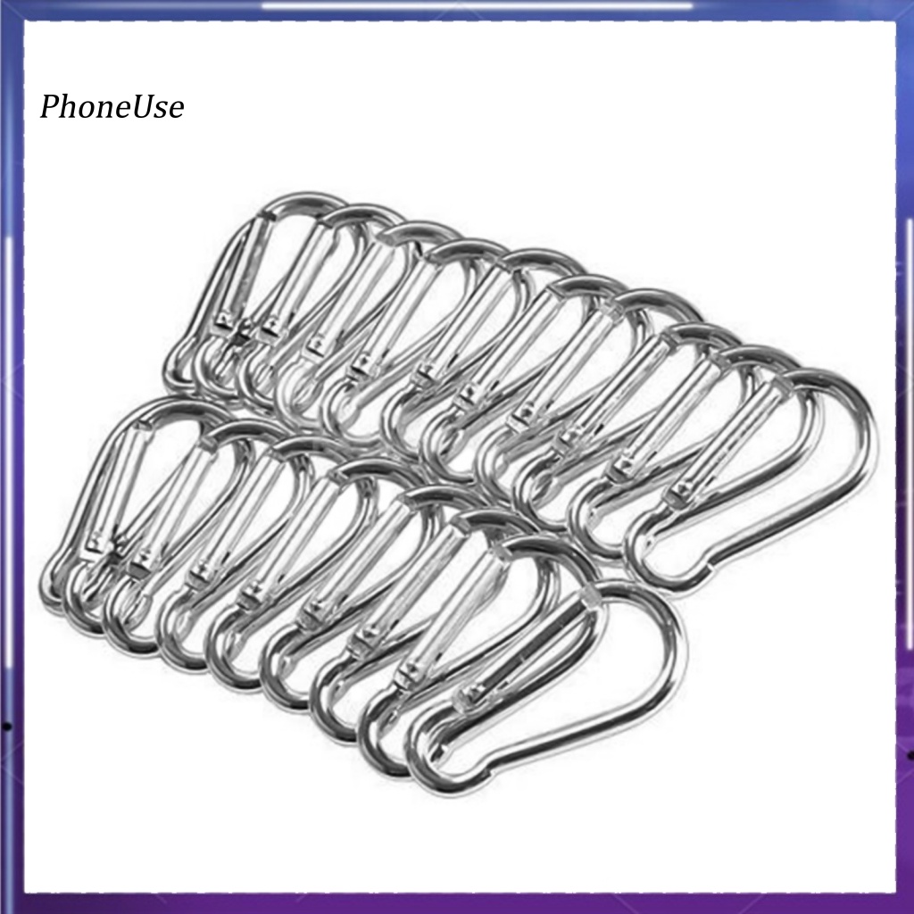 Pu Set 20 Móc Khóa Carabiner Bằng Hợp Kim Nhôm Đa Năng Tiện Dụng Khi Đi Cắm Trại